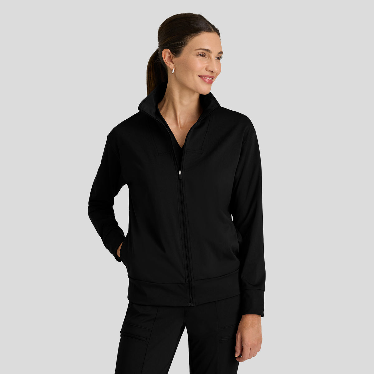 Ease Knit Warm-Up Jacket | Black