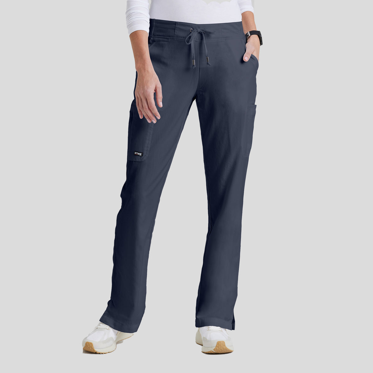 Mia 6-Pocket Low-Rise Straight Leg Scrub Pant | Steel