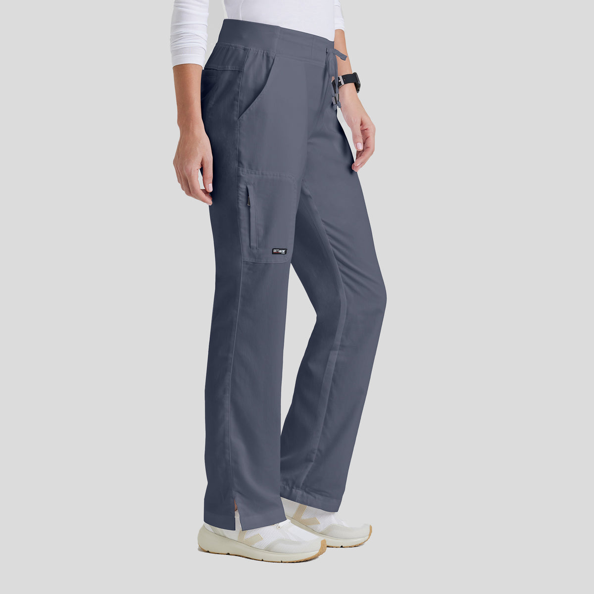 Mia 6-Pocket Low-Rise Straight Leg Scrub Pant | Steel