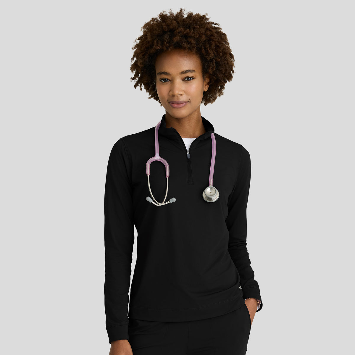 Atlas Women's Mock Neck Long Sleeve Top | Black