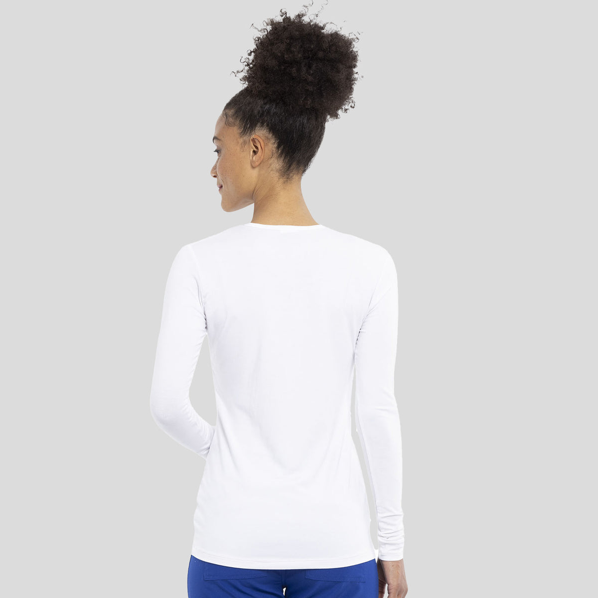Long Sleeve Knit Underscrub | White