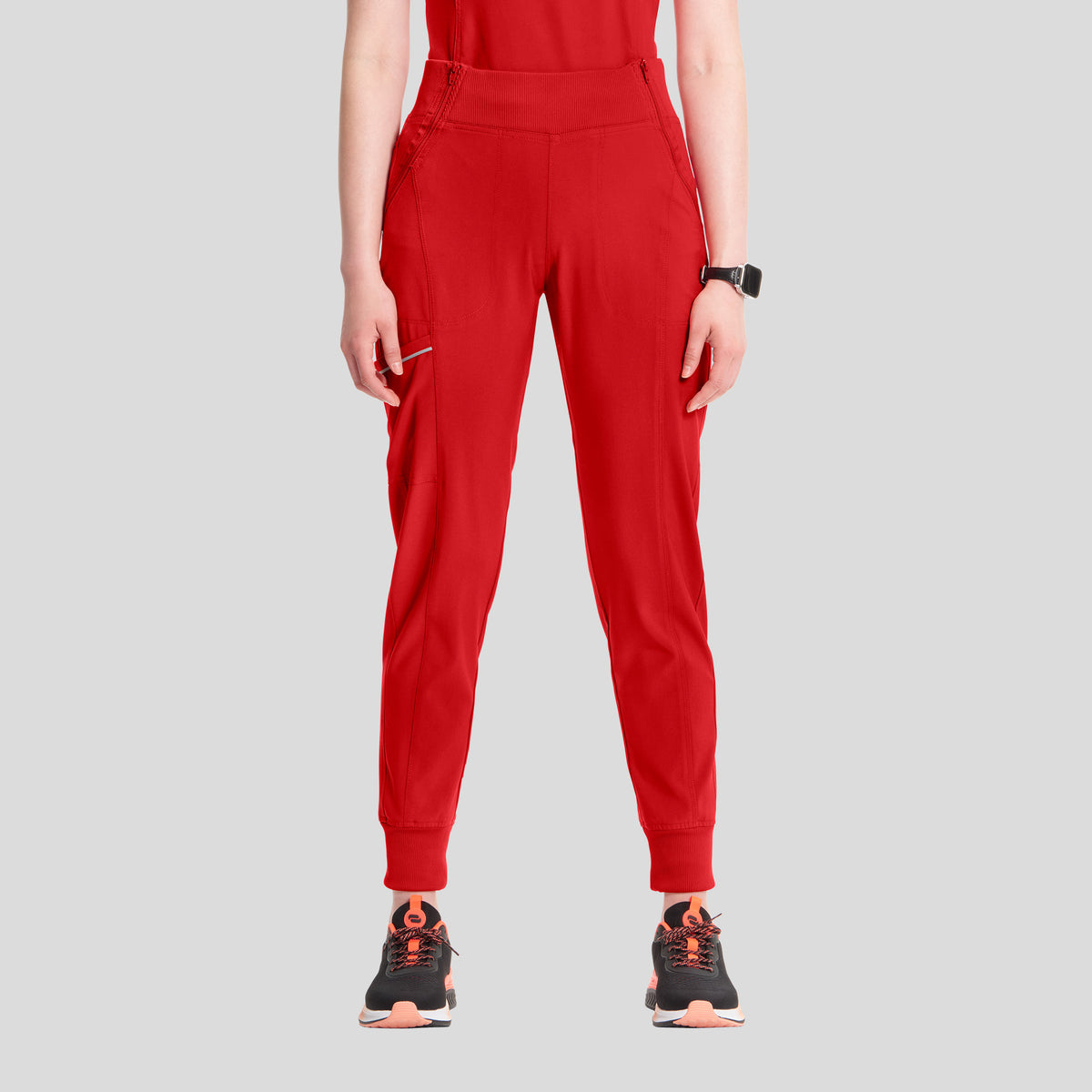 Infinity Elastic Waistband Jogger Scrub Pant | Red