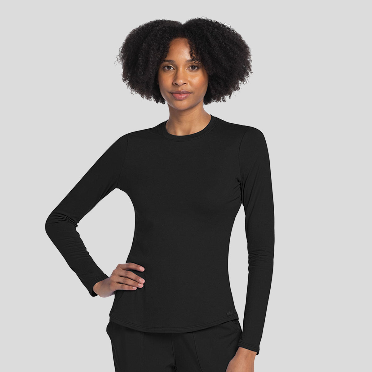 Long Sleeve Underscrub Knit Tee | Black