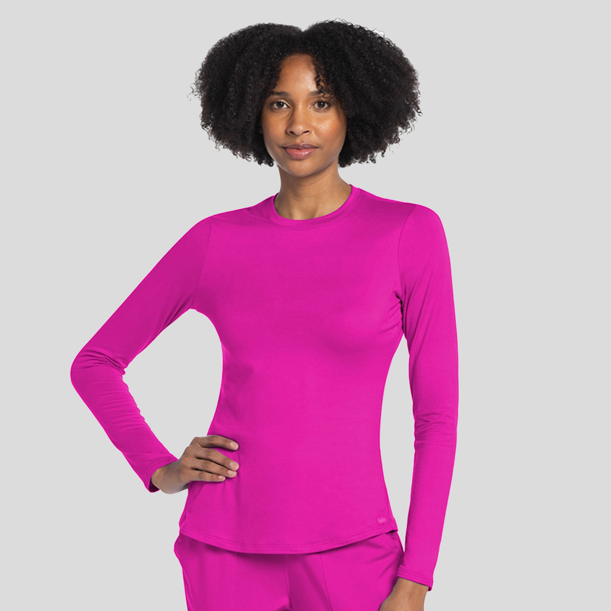 Long Sleeve Underscrub Knit Tee | Electric Pink