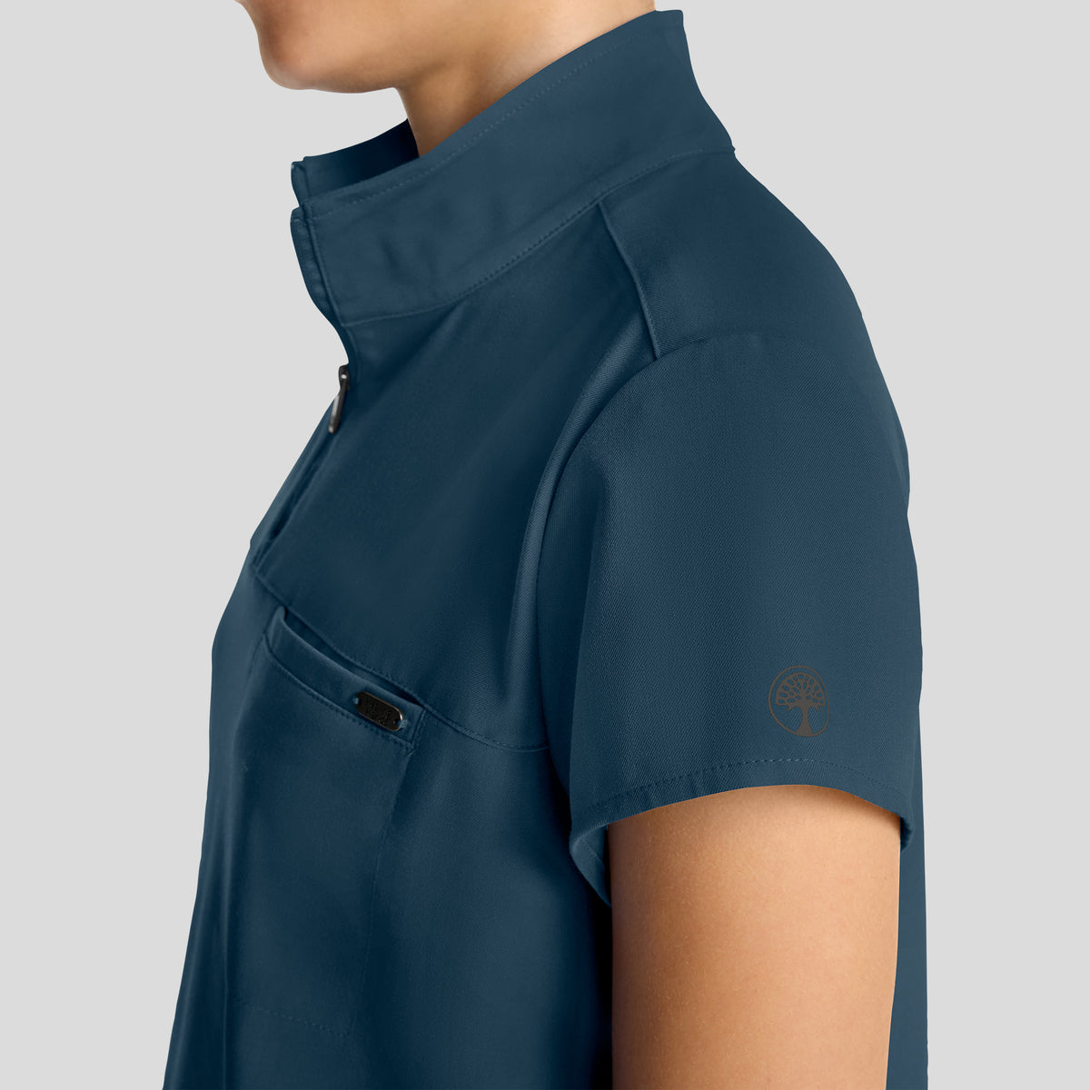 Women's Bella Quarter Zip Scrub Top | Caribbean