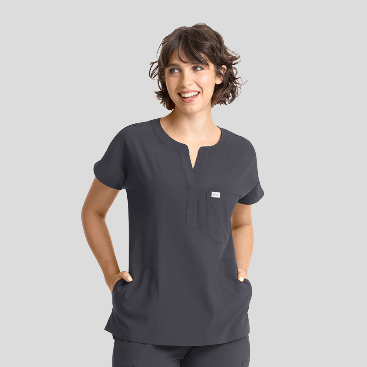 Womenβs Dolman 3 Pocket Top | Pewter