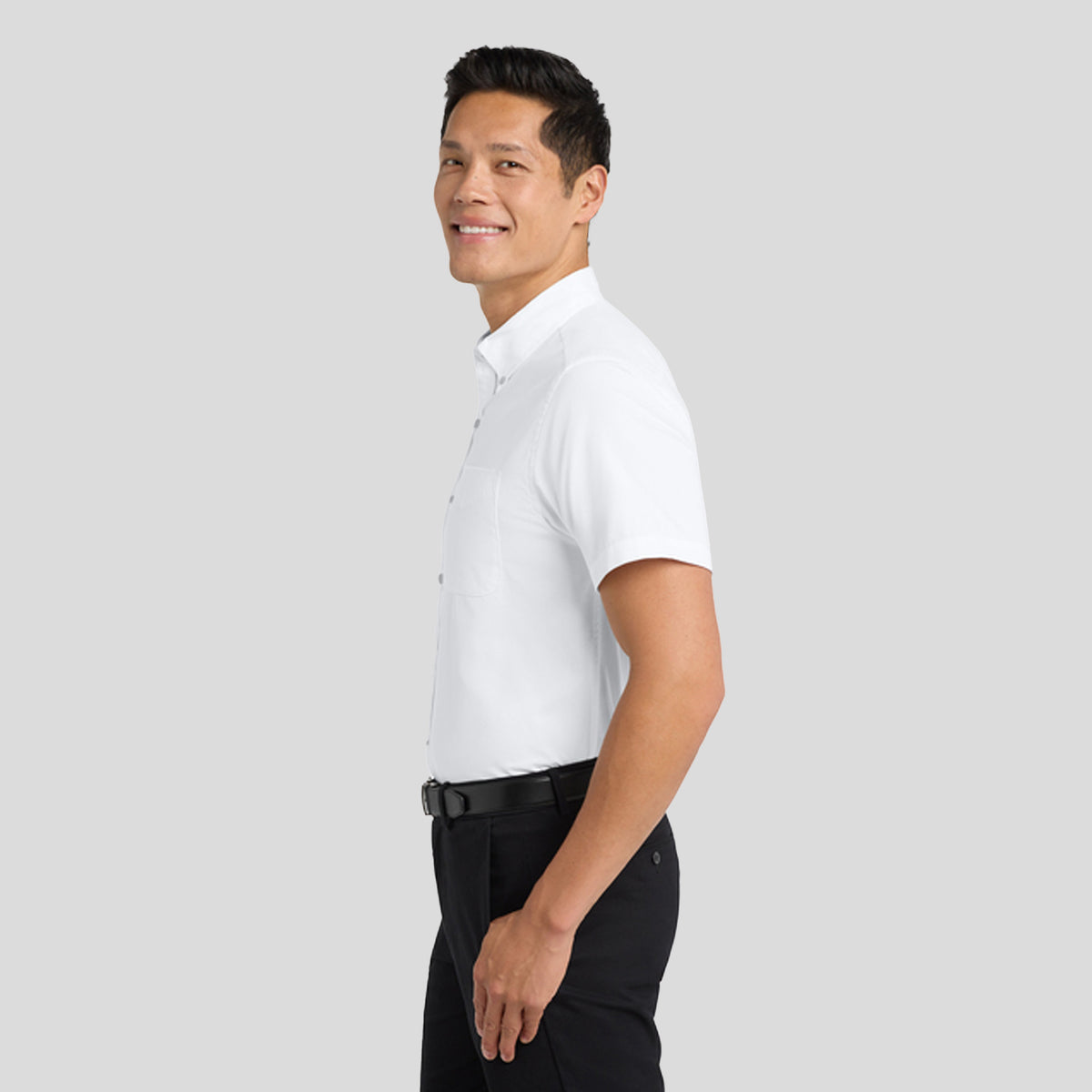 Short Sleeve Easy Care Shirt | White/Light Stone