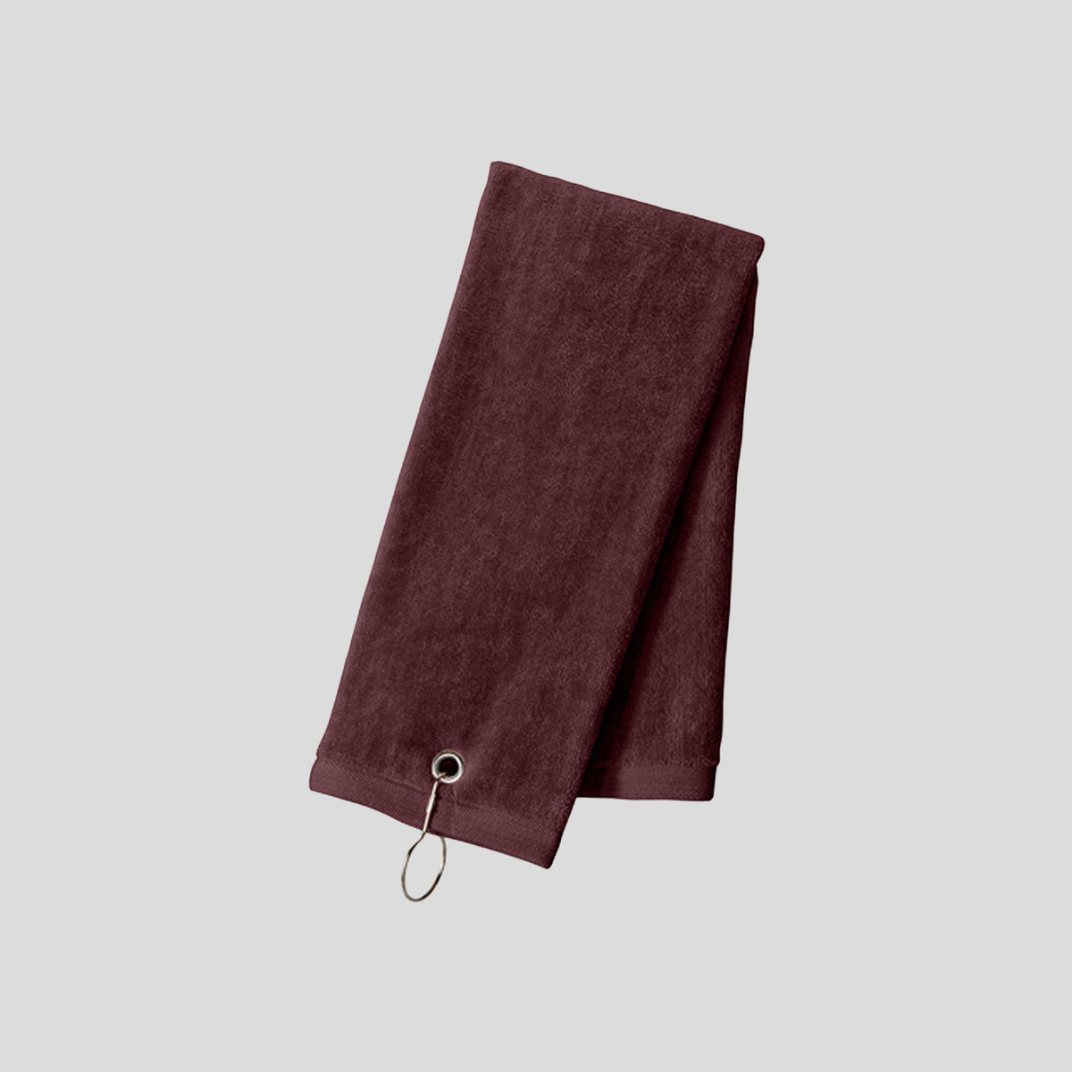 Grommeted Tri-Fold Golf Towel | Maroon