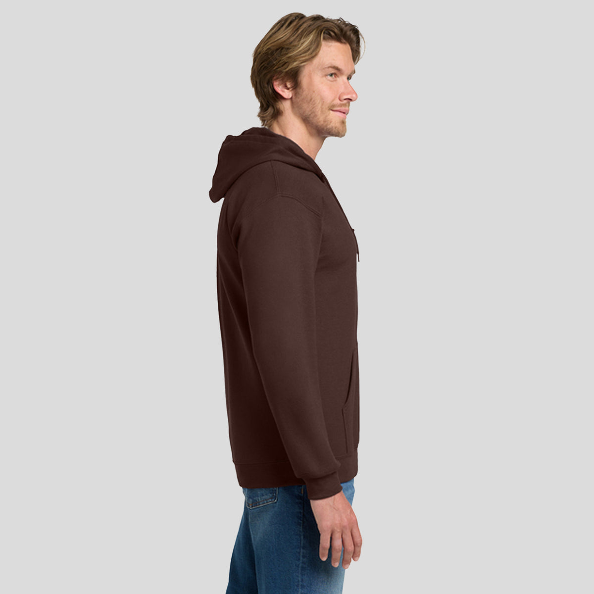 Heavy Blendβ’ Full-Zip Hooded Sweatshirt | Dark Chocolate