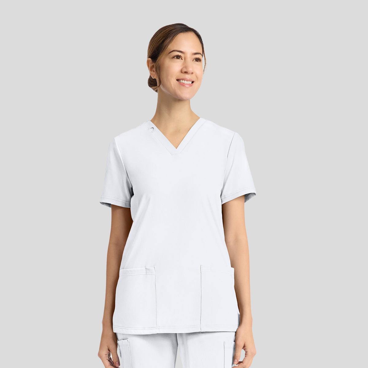Achieve 2-Pocket Scrub Top | White
