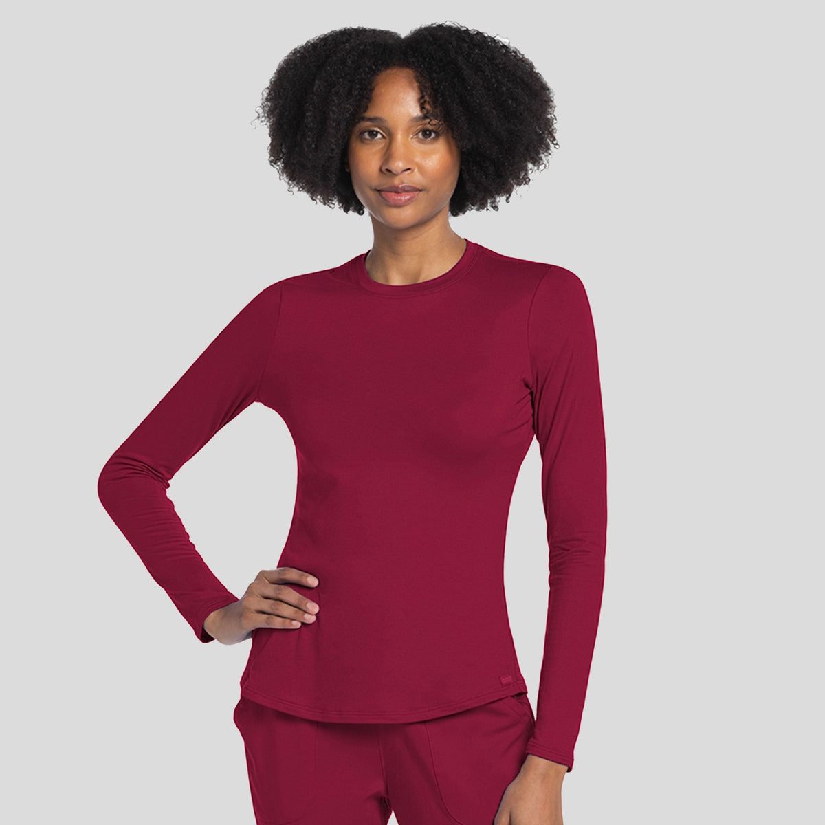 Long Sleeve Underscrub Knit Tee | Red