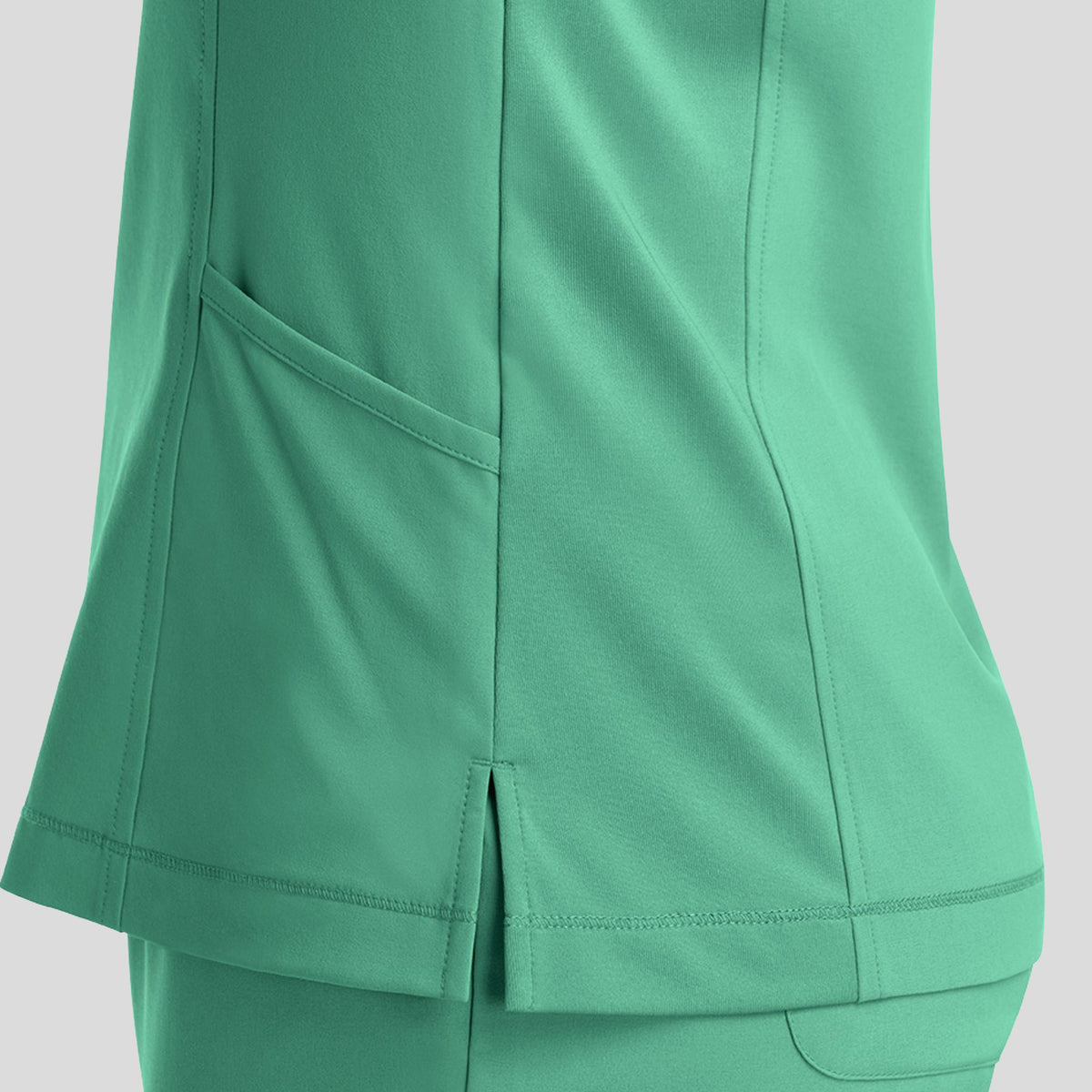 Notched Crew Neck Top | Jade