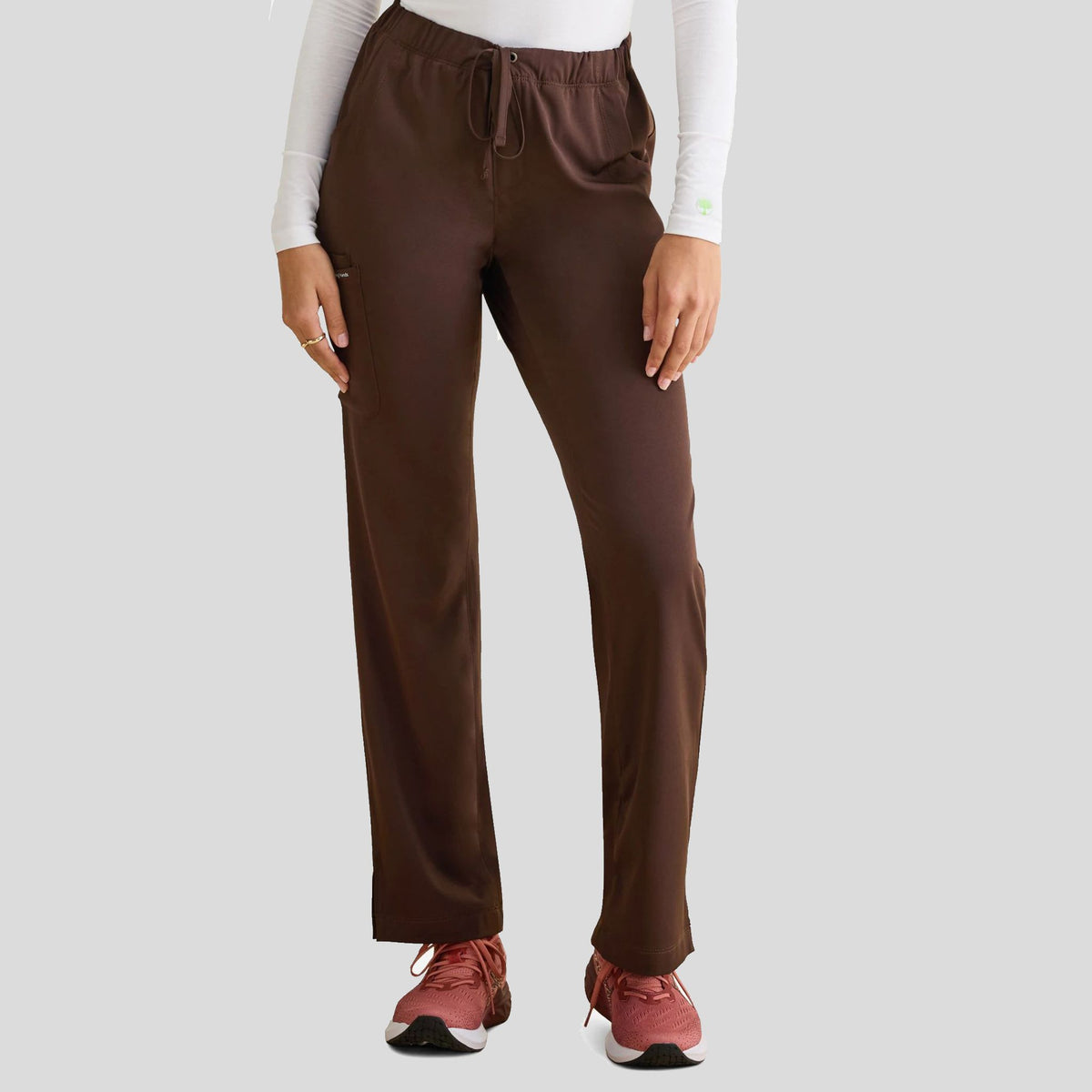 Women's Rebecca Drawstring Flare Scrub Pant | Dark Chocolate