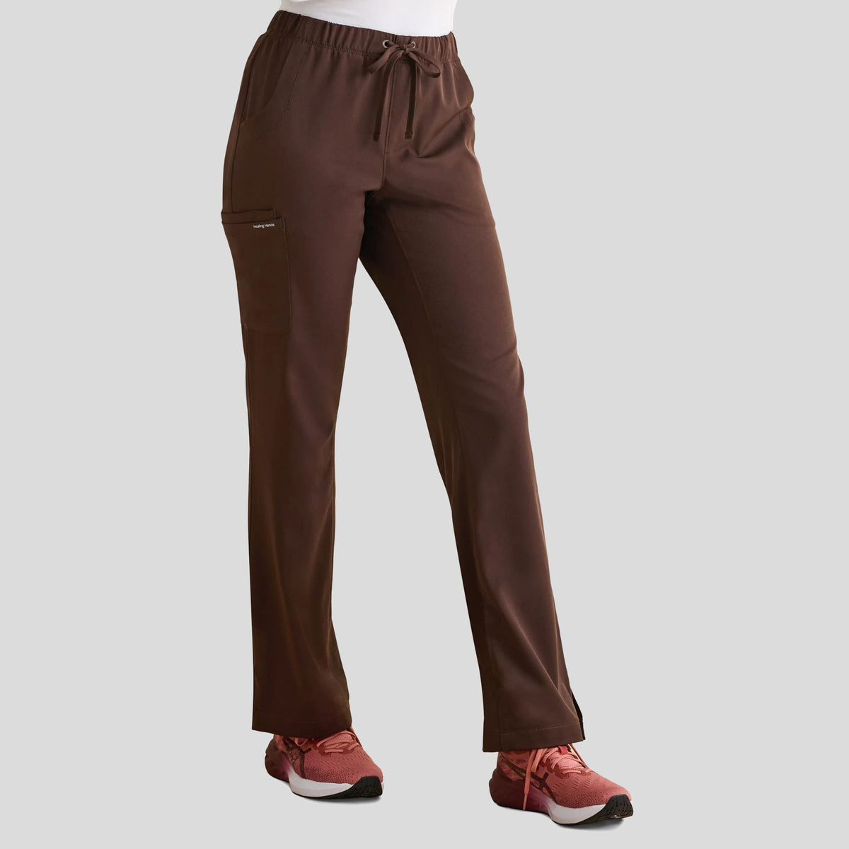 Women's Rebecca Drawstring Flare Scrub Pant | Dark Chocolate