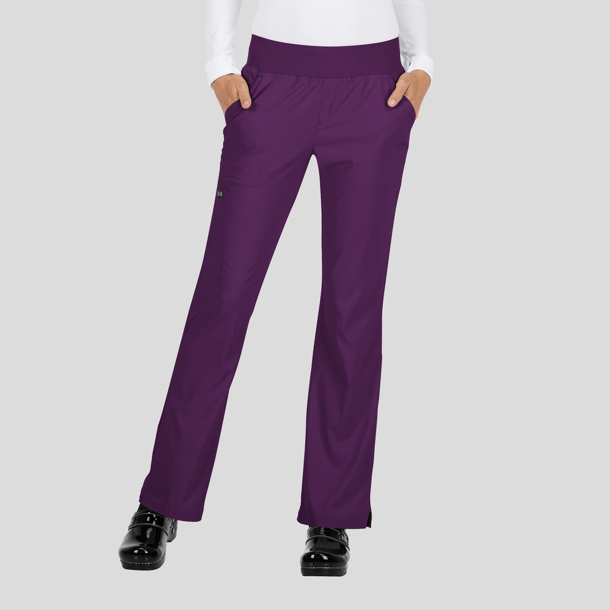 Laurie Women's 6-Pocket Yoga-Style Scrub Pants | Eggplant