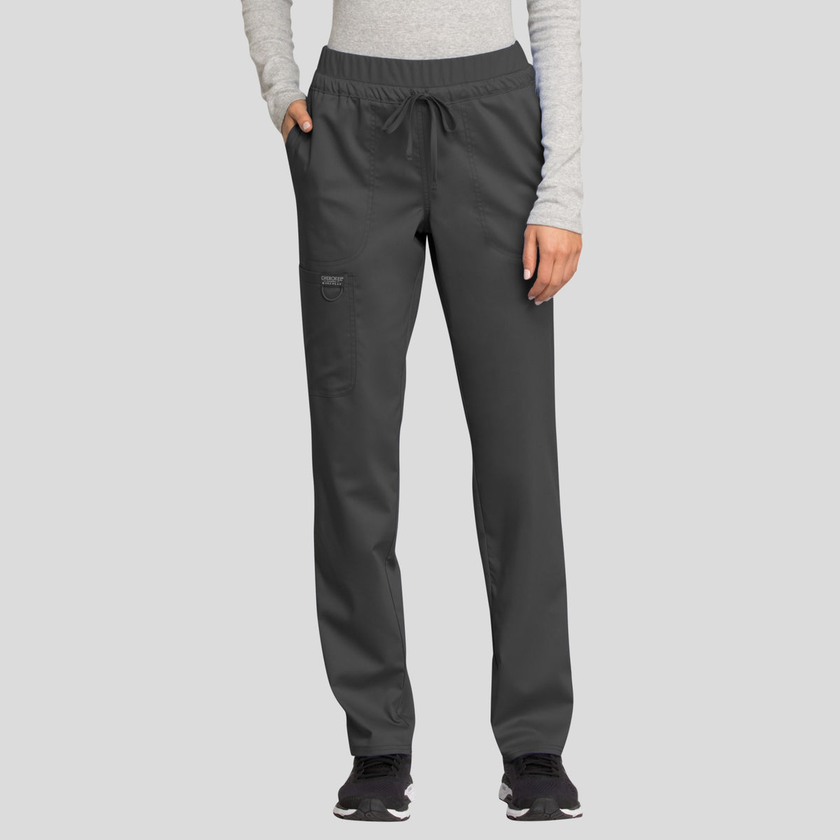 Tapered Leg Drawstring Scrub Pant | Pewter