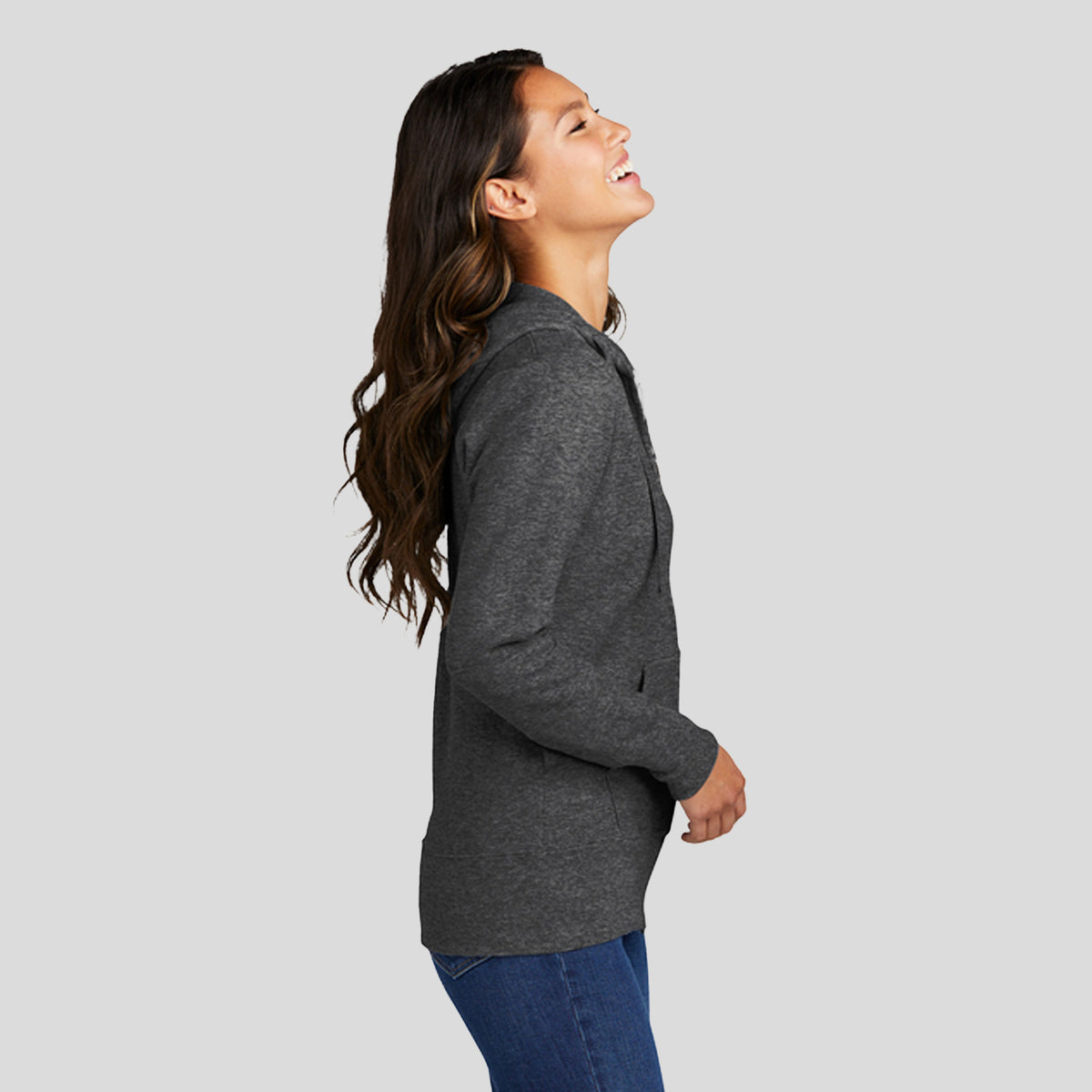 Women's Core Fleece Full-Zip Hooded Sweatshirt | Dark Heather Grey