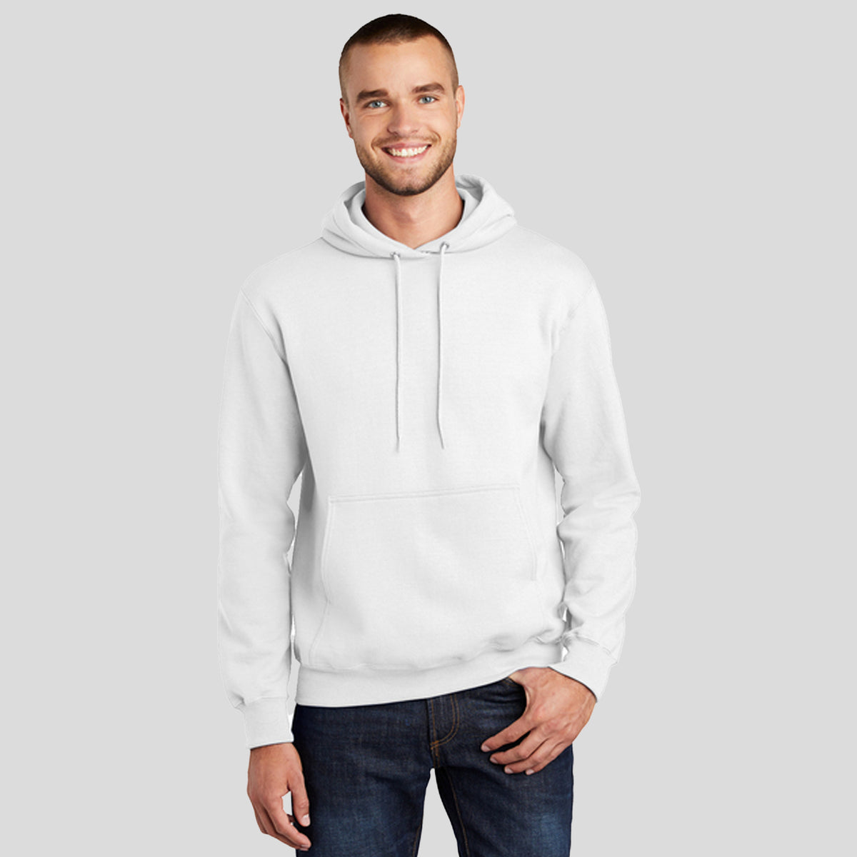 Tall Essential Fleece Pullover Hooded Sweatshirt | White