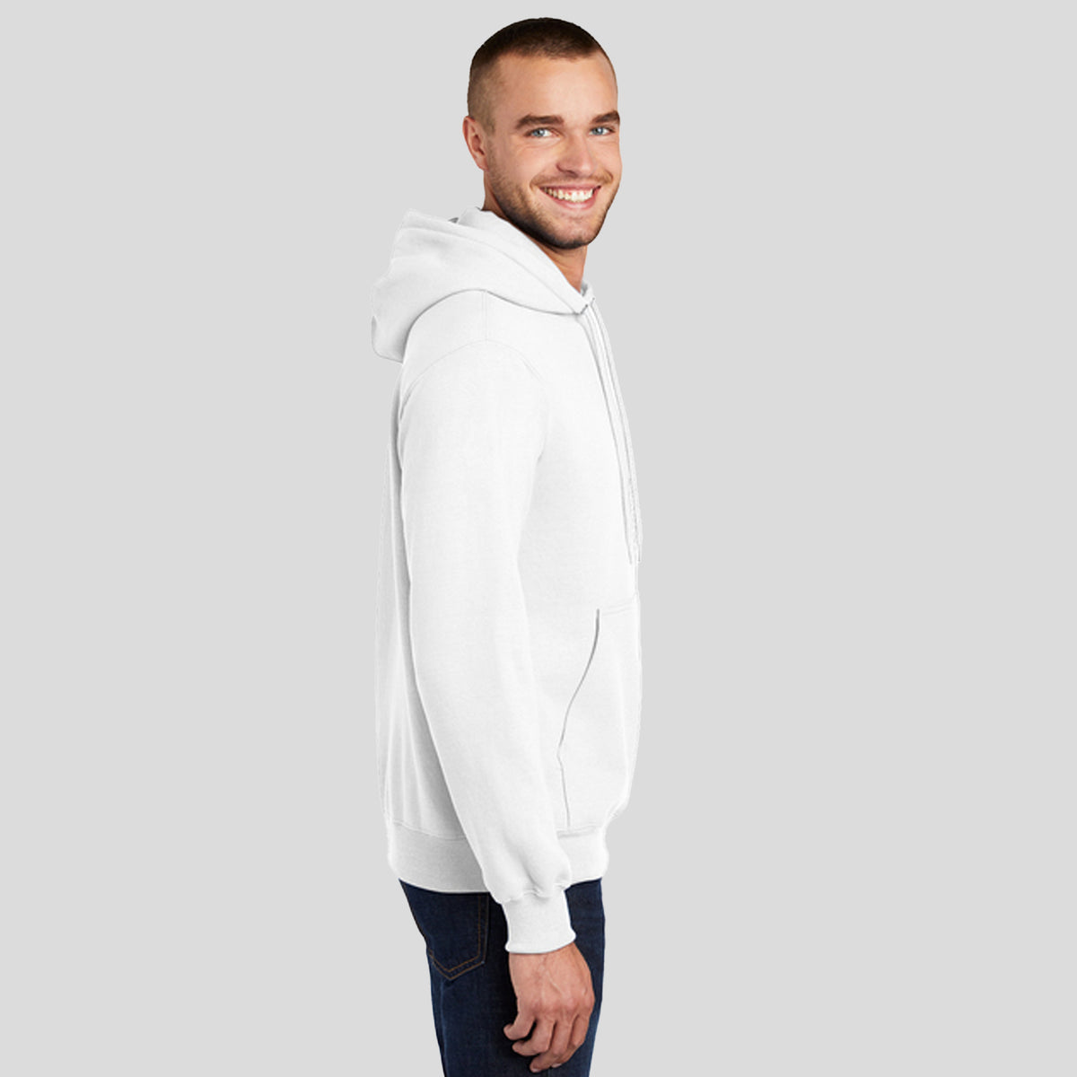 Tall Essential Fleece Pullover Hooded Sweatshirt | White