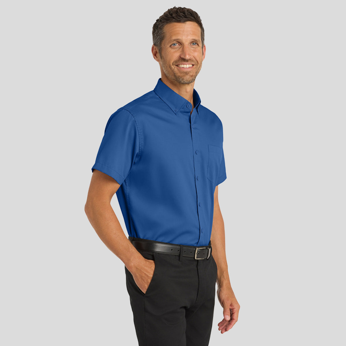 Men's Short Sleeve SuperPro™ Twill Shirt | True Blue